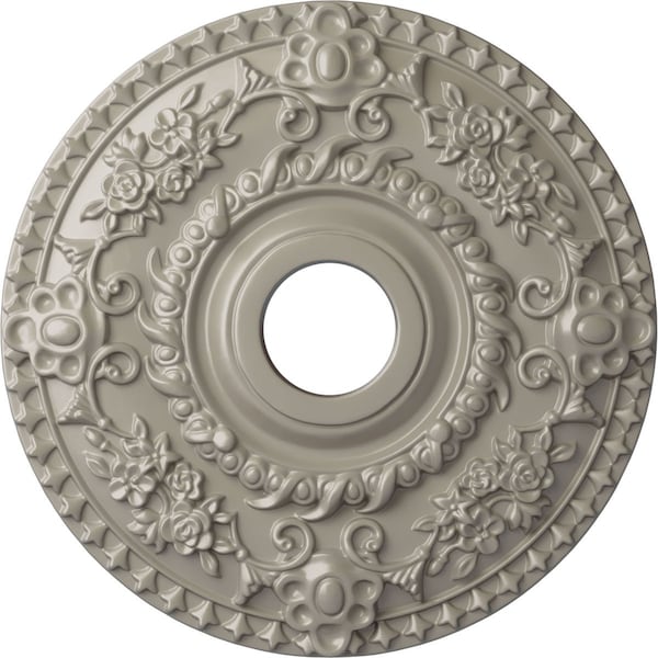 Ekena Millwork Rose Ceiling Medallion (Fits Canopies up to 7 1/4"), 18"OD x 3 1/2"ID x 1 1/2"P, Pearl White CM18ROPWS - main
